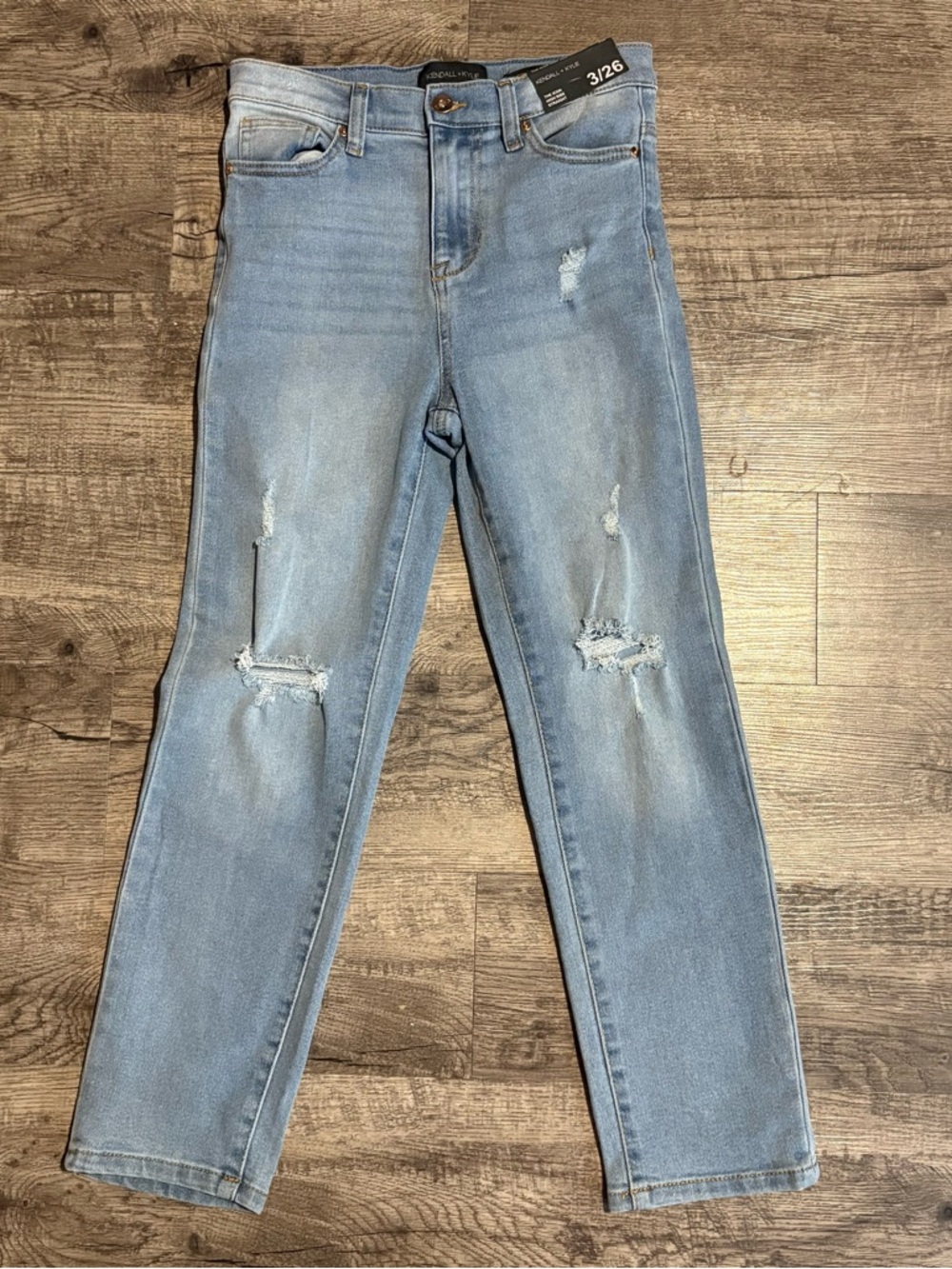 Kendall & Kylie Jeans Women’s 3/26 Blue The Icon High Rise Straight